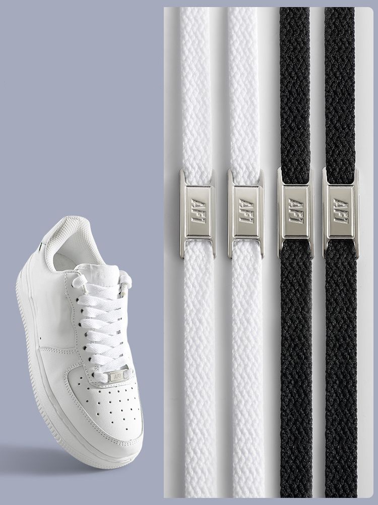 Sneaker Care Accessories - Klasyczne metalowe klamry do sznurowadeł, czarno-białe